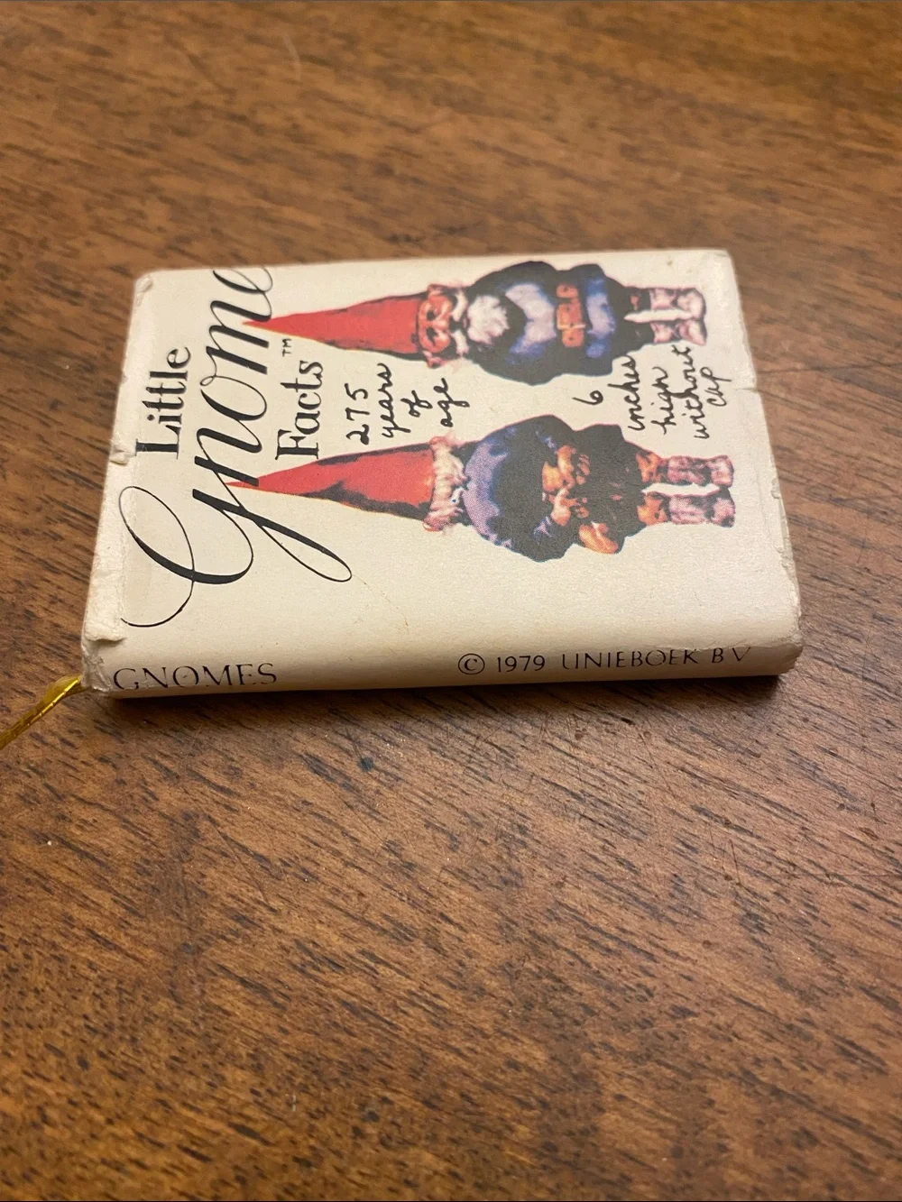 Vintage “Little Gnome Facts” Book Ornament with Tag